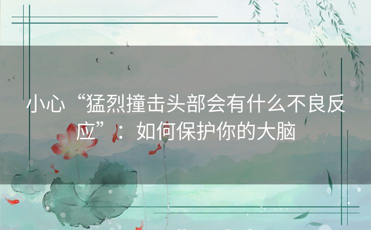 小心“猛烈撞击头部会有什么不良反应”:如何保护你的大脑 小心“猛烈撞击头部会有什么不良反应”:如何保护你的大脑