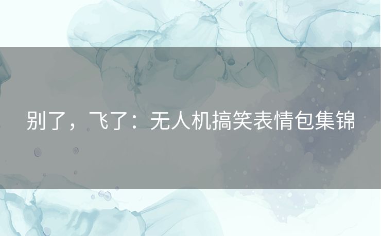 别了,飞了:无人机搞笑表情包集锦 别了,飞了:无人机搞笑表情包集锦