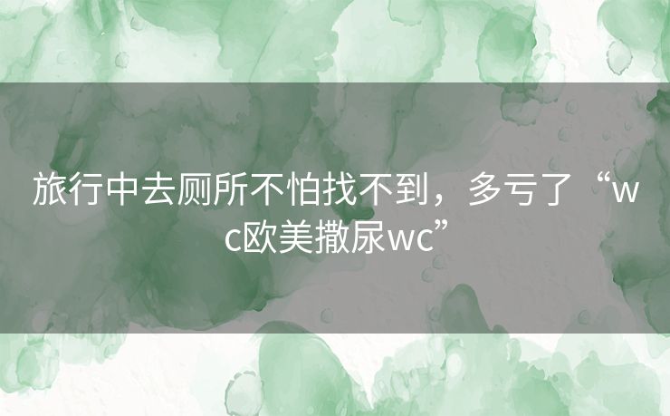 旅行中去厕所不怕找不到,多亏了“wc欧美撒尿wc” 旅行中去厕所不怕找不到,多亏了“wc欧美撒尿wc”