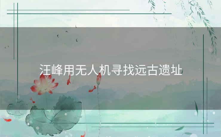 汪峰用无人机寻找远古遗址 汪峰用无人机寻找远古遗址