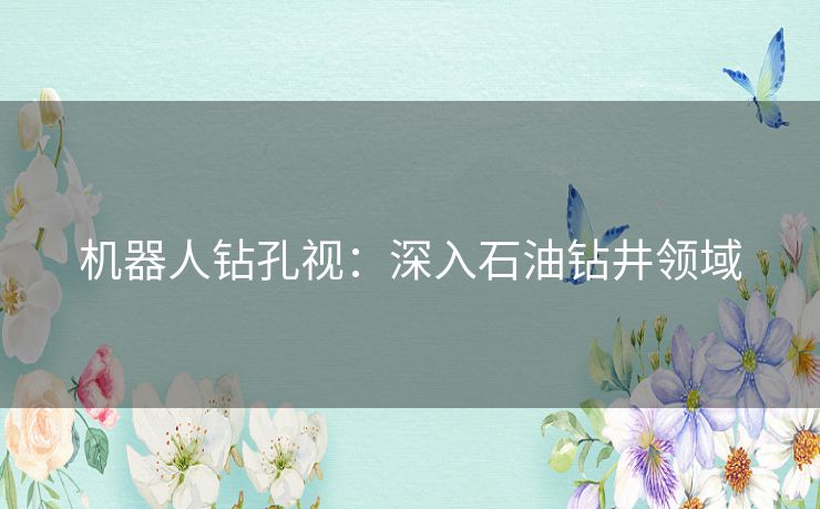 机器人钻孔视:深入石油钻井领域 机器人钻孔视:深入石油钻井领域