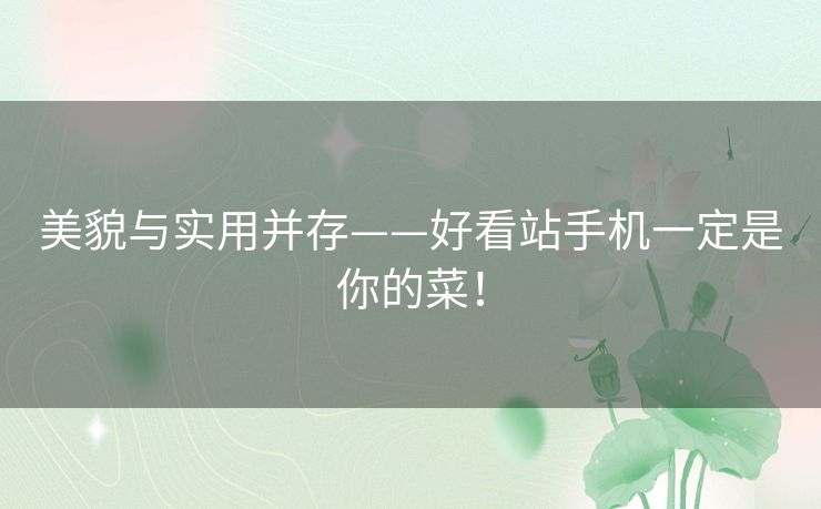 美貌与实用并存——好看站手机一定是你的菜! 美貌与实用并存——好看站手机一定是你的菜!
