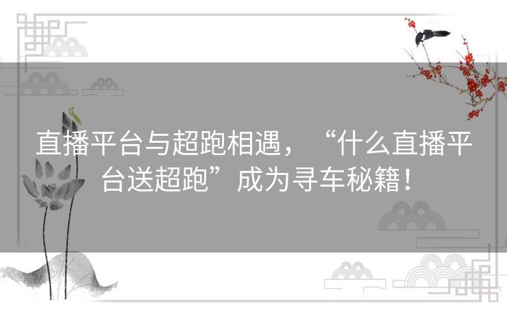 直播平台与超跑相遇,“什么直播平台送超跑”成为寻车秘籍! 直播平台与超跑相遇,“什么直播平台送超跑”成为寻车秘籍!