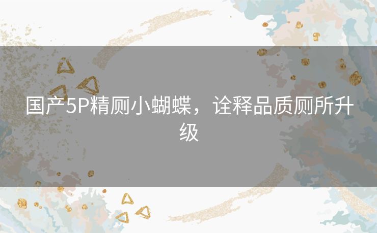 国产5P精厕小蝴蝶，诠释品质厕所升级