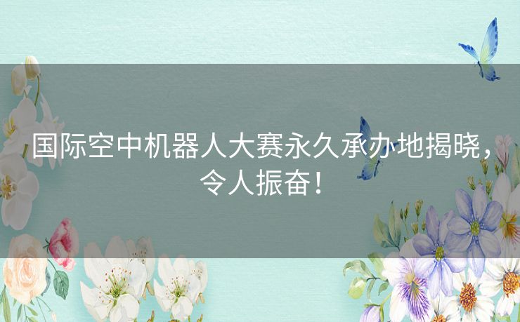 国际空中机器人大赛永久承办地揭晓,令人振奋! 国际空中机器人大赛永久承办地揭晓,令人振奋!