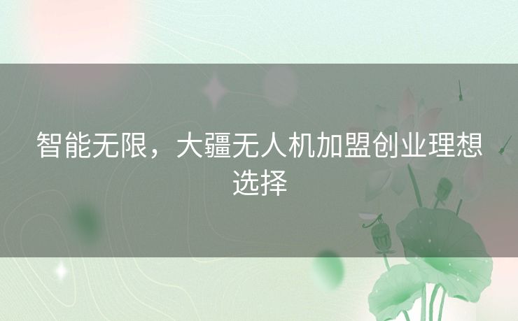 智能无限,大疆无人机加盟创业理想选择 智能无限,大疆无人机加盟创业理想选择