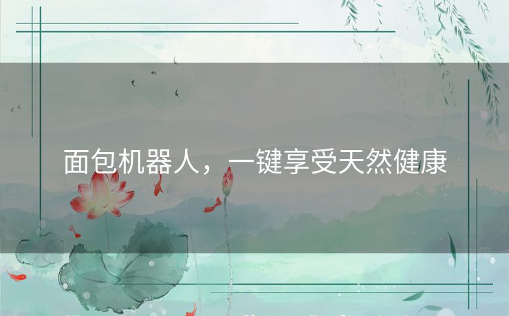 面包机器人,一键享受天然健康 面包机器人,一键享受天然健康