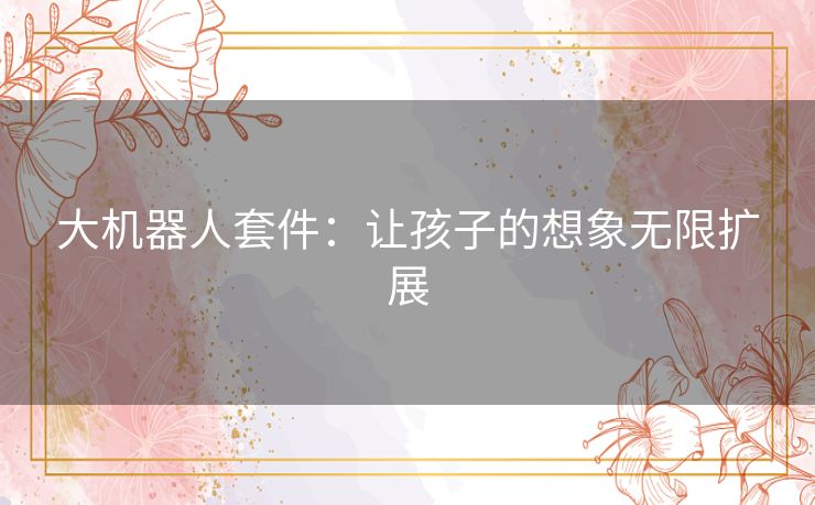 大机器人套件:让孩子的想象无限扩展 大机器人套件:让孩子的想象无限扩展