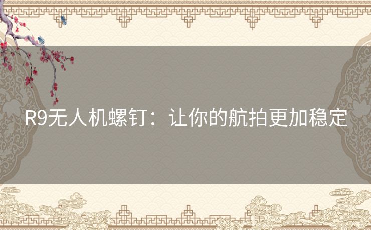 R9无人机螺钉:让你的航拍更加稳定 R9无人机螺钉:让你的航拍更加稳定