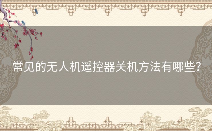 常见的无人机遥控器关机方法有哪些? 常见的无人机遥控器关机方法有哪些?