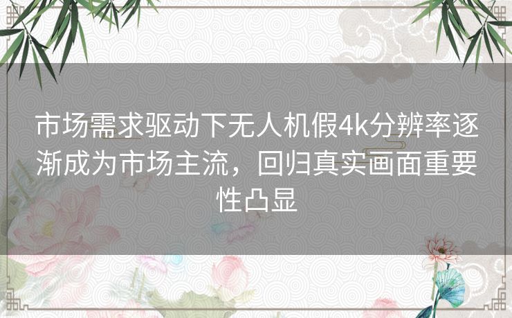 市场需求驱动下无人机假4k分辨率逐渐成为市场主流,回归真实画面重要性凸显 市场需求驱动下无人机假4k分辨率逐渐成为市场主流,回归真实画面重要性凸显