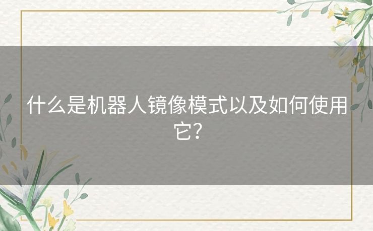 什么是机器人镜像模式以及如何使用它? 什么是机器人镜像模式以及如何使用它?