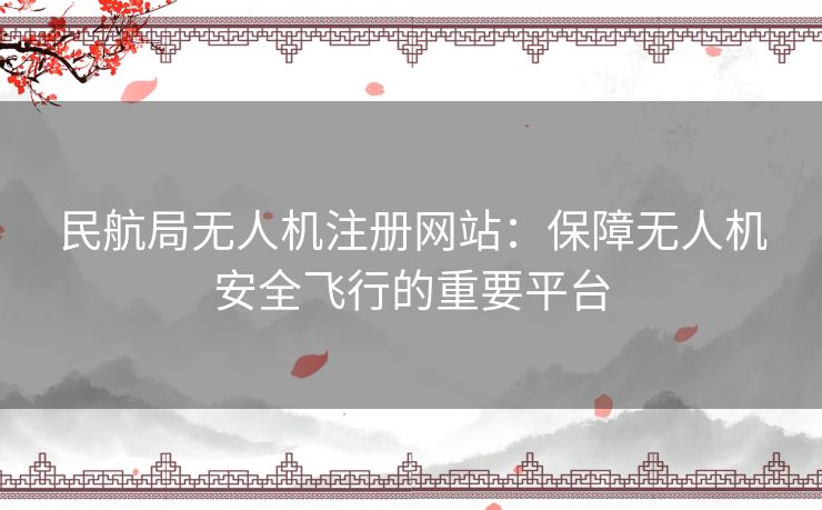 民航局无人机注册网站:保障无人机安全飞行的重要平台 民航局无人机注册网站:保障无人机安全飞行的重要平台