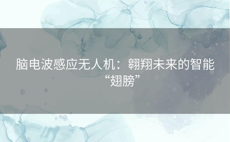 脑电波感应无人机：翱翔未来的智能“翅膀”