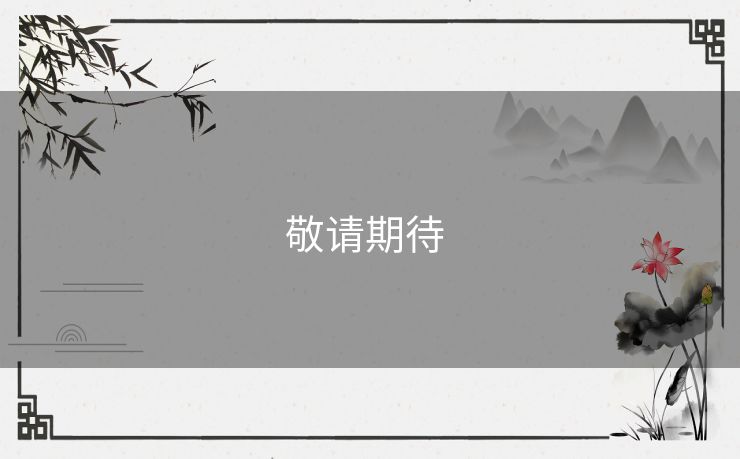 敬请期待 敬请期待