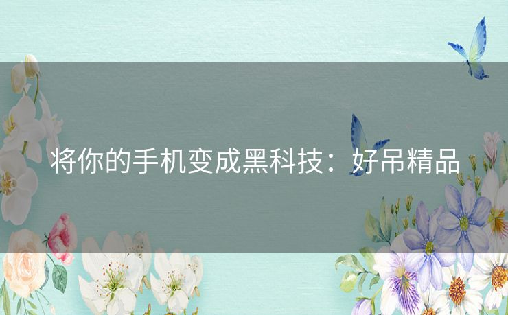 将你的手机变成黑科技:好吊精品 将你的手机变成黑科技:好吊精品