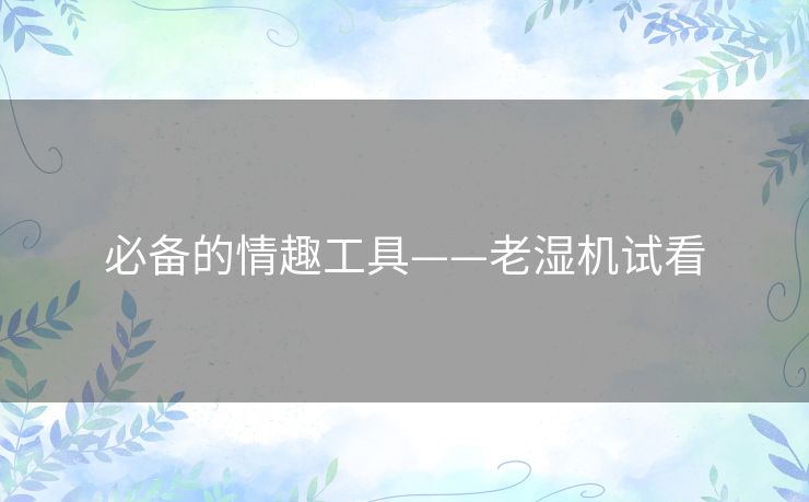 必备的情趣工具——老湿机试看 必备的情趣工具——老湿机试看