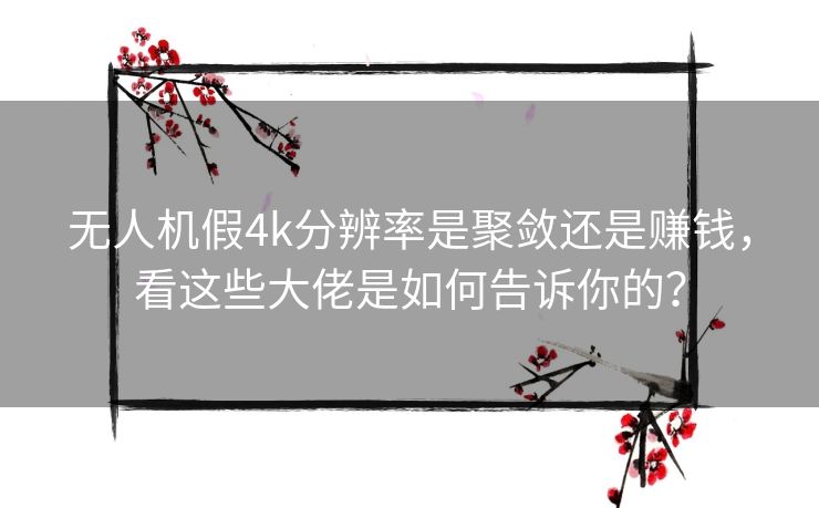 无人机假4k分辨率是聚敛还是赚钱,看这些大佬是如何告诉你的? 无人机假4k分辨率是聚敛还是赚钱,看这些大佬是如何告诉你的?