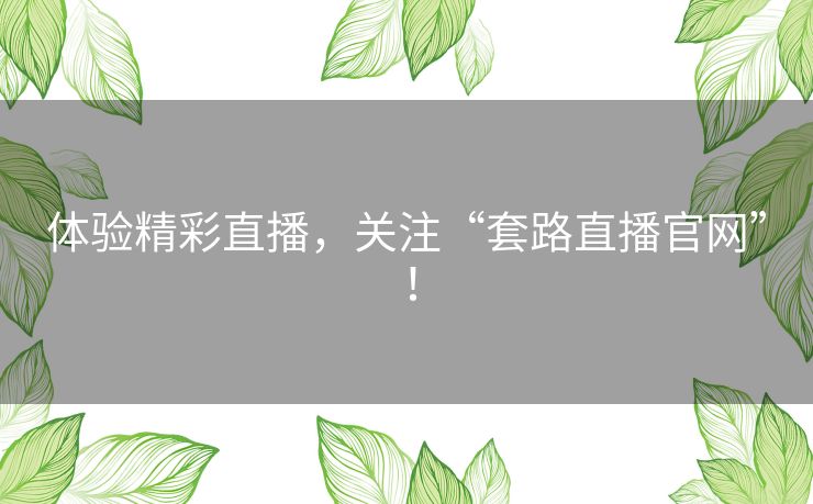 体验精彩直播，关注“套路直播官网”！