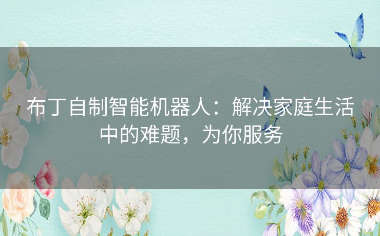 布丁自制智能机器人:解决家庭生活中的难题,为你服务 布丁自制智能机器人:解决家庭生活中的难题,为你服务
