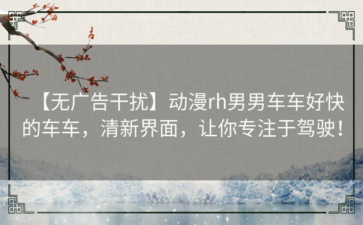 【无广告干扰】动漫rh男男车车好快的车车，清新界面，让你专注于驾驶！