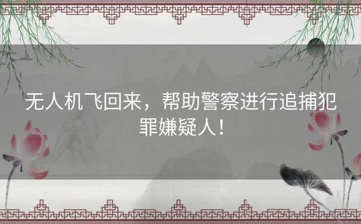 无人机飞回来,帮助警察进行追捕犯罪嫌疑人! 无人机飞回来,帮助警察进行追捕犯罪嫌疑人!