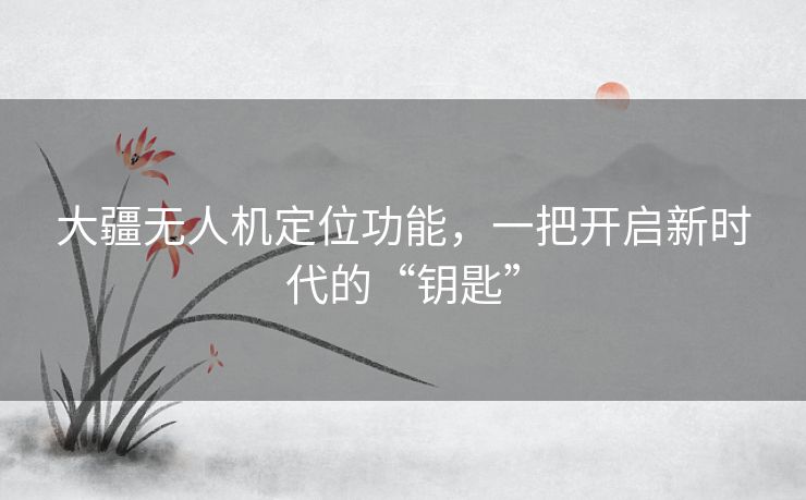 大疆无人机定位功能,一把开启新时代的“钥匙” 大疆无人机定位功能,一把开启新时代的“钥匙”