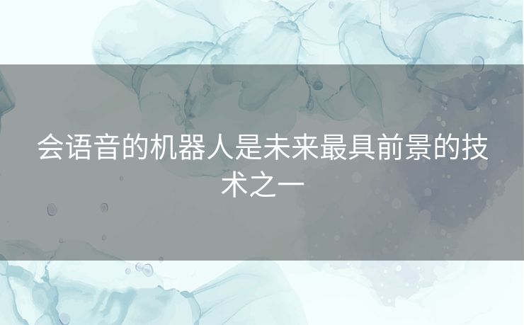 会语音的机器人是未来最具前景的技术之一