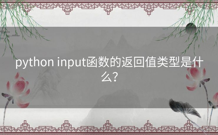python input函数的返回值类型是什么？