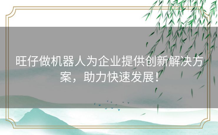 旺仔做机器人为企业提供创新解决方案,助力快速发展! 旺仔做机器人为企业提供创新解决方案,助力快速发展!