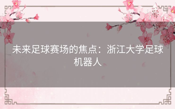 未来足球赛场的焦点:浙江大学足球机器人 未来足球赛场的焦点:浙江大学足球机器人