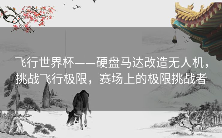 飞行世界杯——硬盘马达改造无人机,挑战飞行极限,赛场上的极限挑战者 飞行世界杯——硬盘马达改造无人机,挑战飞行极限,赛场上的极限挑战者