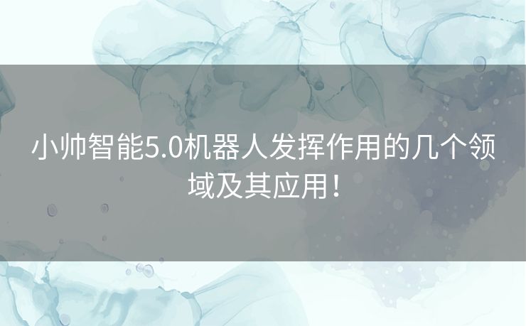 小帅智能5.0机器人发挥作用的几个领域及其应用! 小帅智能5.0机器人发挥作用的几个领域及其应用!