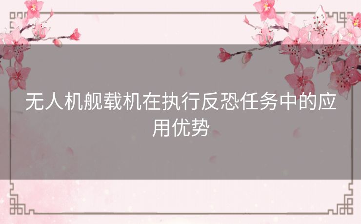 无人机舰载机在执行反恐任务中的应用优势