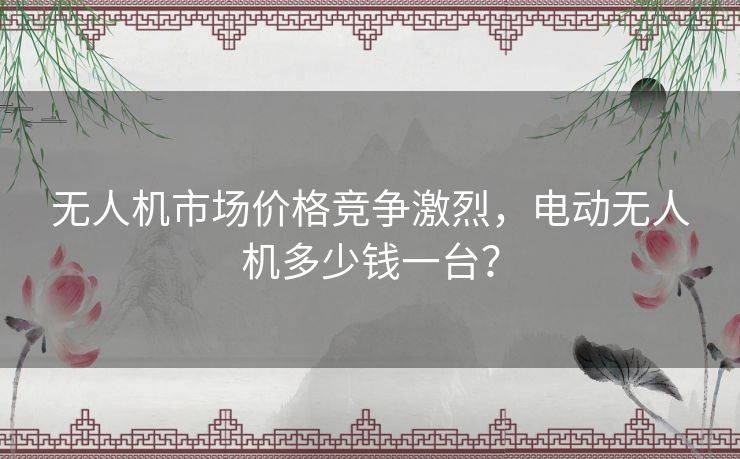 无人机市场价格竞争激烈,电动无人机多少钱一台? 无人机市场价格竞争激烈,电动无人机多少钱一台?