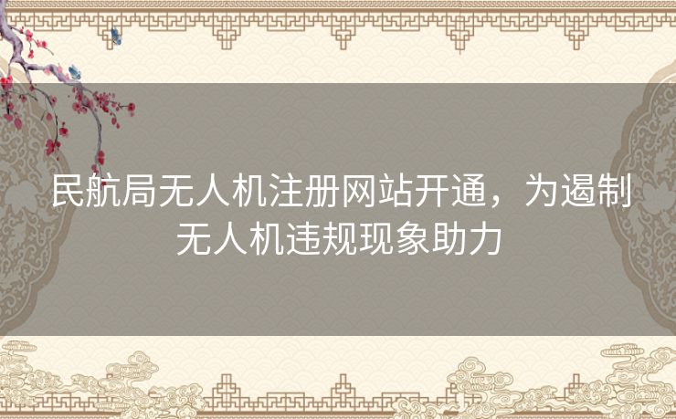 民航局无人机注册网站开通,为遏制无人机违规现象助力 民航局无人机注册网站开通,为遏制无人机违规现象助力
