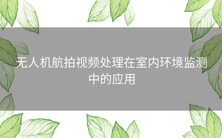 无人机航拍视频处理在室内环境监测中的应用 无人机航拍视频处理在室内环境监测中的应用