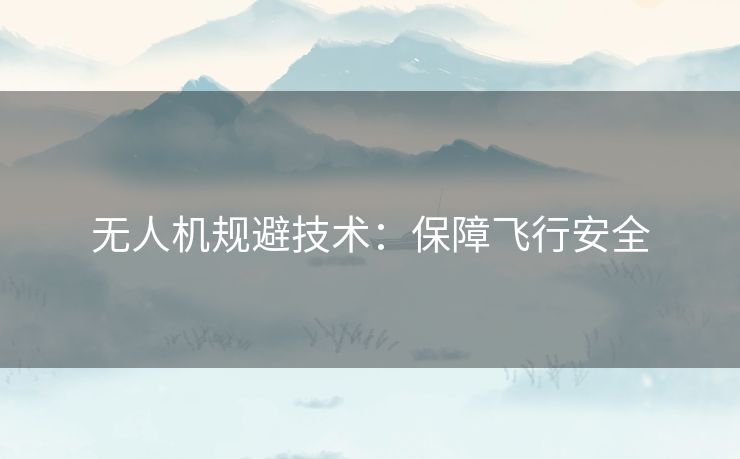 无人机规避技术:保障飞行安全 无人机规避技术:保障飞行安全