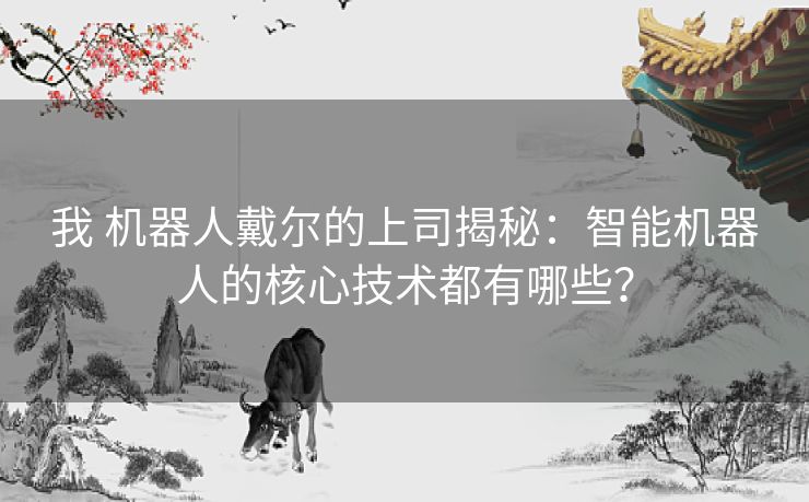 我 机器人戴尔的上司揭秘：智能机器人的核心技术都有哪些？