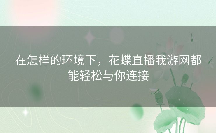 在怎样的环境下,花蝶直播我游网都能轻松与你连接 在怎样的环境下,花蝶直播我游网都能轻松与你连接