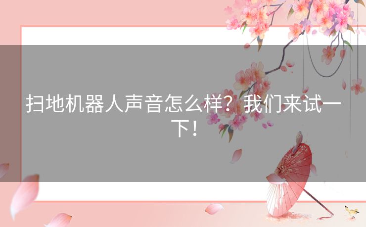 扫地机器人声音怎么样?我们来试一下! 扫地机器人声音怎么样?我们来试一下!