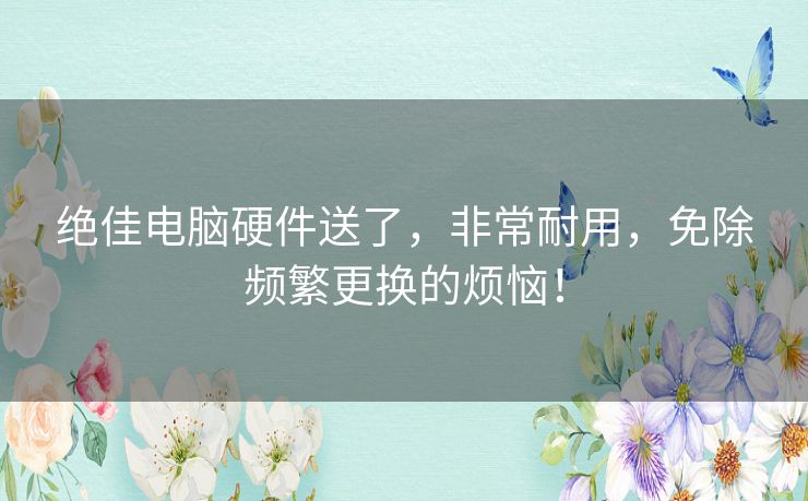 绝佳电脑硬件送了，非常耐用，免除频繁更换的烦恼！