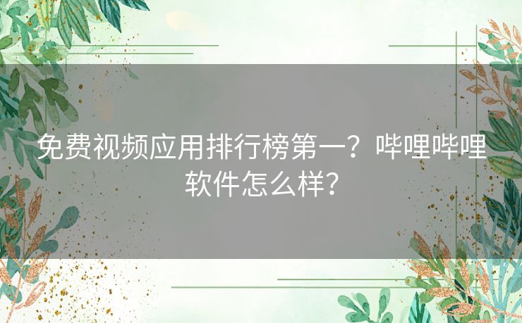 免费视频应用排行榜第一?哔哩哔哩软件怎么样? 免费视频应用排行榜第一?哔哩哔哩软件怎么样?