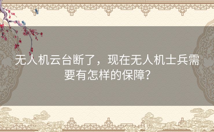 无人机云台断了,现在无人机士兵需要有怎样的保障? 无人机云台断了,现在无人机士兵需要有怎样的保障?