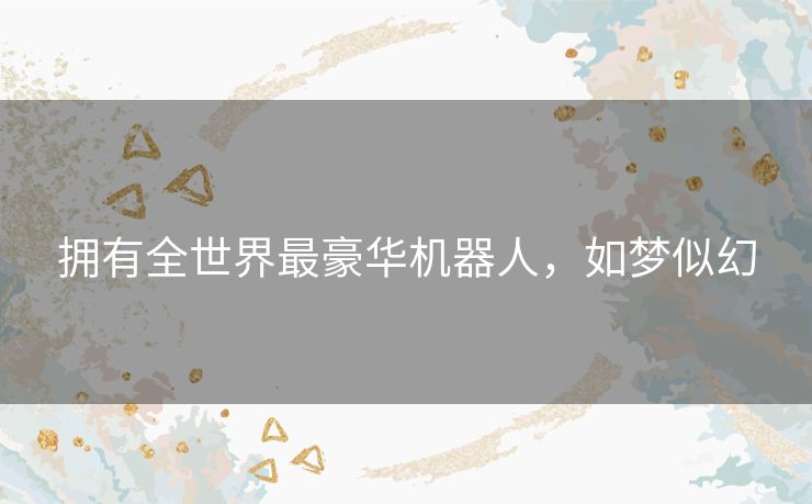 拥有全世界最豪华机器人,如梦似幻 拥有全世界最豪华机器人,如梦似幻