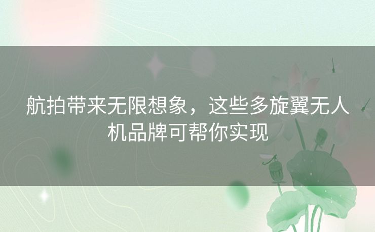 航拍带来无限想象,这些多旋翼无人机品牌可帮你实现 航拍带来无限想象,这些多旋翼无人机品牌可帮你实现