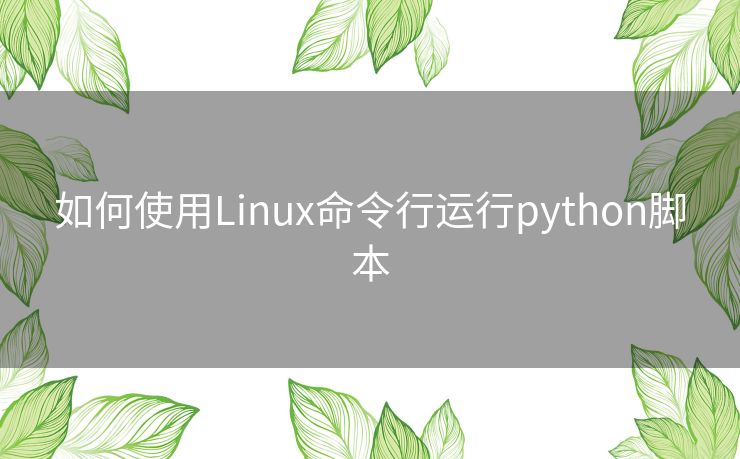 如何使用Linux命令行运行python脚本 如何使用Linux命令行运行python脚本