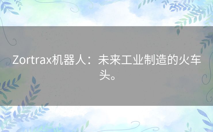 Zortrax机器人:未来工业制造的火车头。 Zortrax机器人:未来工业制造的火车头。