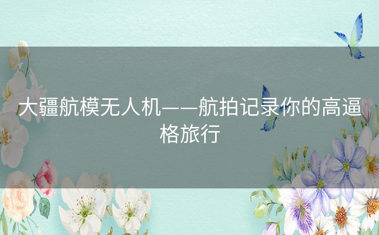 大疆航模无人机——航拍记录你的高逼格旅行