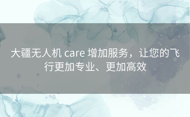 大疆无人机 care 增加服务,让您的飞行更加专业、更加高效 大疆无人机 care 增加服务,让您的飞行更加专业、更加高效